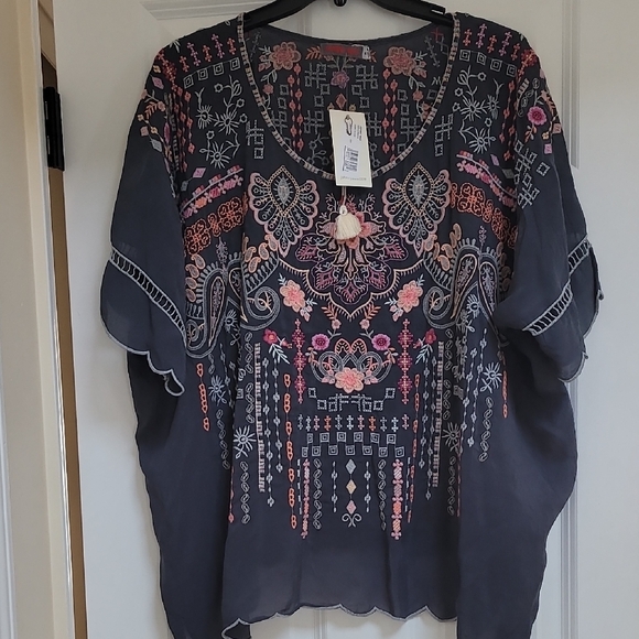 Johnny Was Vanna Embroidered Blouse - Picture 2 of 12